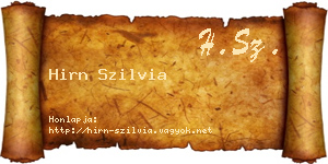 Hirn Szilvia névjegykártya